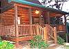 Enjoy a beautiful sunset from the covered front porch of the cabin.