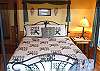 You will enjoy this luxurious pillow top mattress on the queen bed.  This bedroom offers a view of the mountains.  There is a full bath just across the hallway from this bedroom.