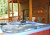 Enjoy relaxing from the Hot Tub Deck in the quietness of the mountains surrounding you.