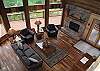 The view of the Living Room area from the Loft Above.