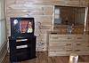 The master bedroom also provides a TV for your enjoyment during your stay at the cabin.
