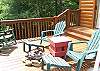 Enjoy this unique gas fire ring located on the deck. Enjoy the flames of the fire while you also enjoy the mountain view.