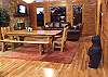 View of the Dining Room to the Living Room Area of the Cabin.