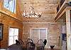 Dining Table provides seating for 6 and the kitchen bar provides seating for 4.