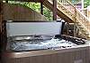 Relax in the 6 person Hot Tub located on the private patio located on the lower level of the cabin.  This is accessible from the Family Room.