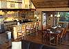 The Dining Table offers seating for 6 with extra seating for 3 at the bar.