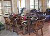 This beautiful log dining table offers seating for 6.