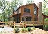 This view of the cabin shows the easy access point.  You can park closely to the front steps for unloading and loading your car.