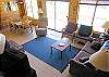 A view of the living room from the loft