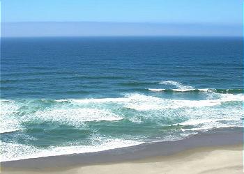 Waves come ashore