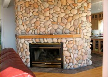 Massive Rock Fireplace with Gas Insert
