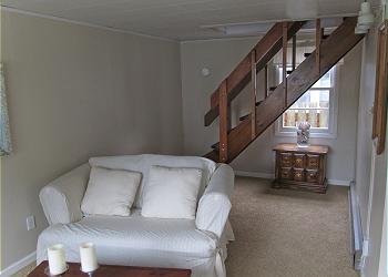Forget Me Not Living Room/Stairs to Loft Bedroom