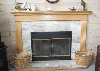 Living Room Wood Burning Fireplace