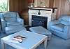 Beach House Living Room + Wood Stove