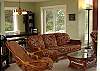 Dining Room Glass Doors Lead to Flagstone Patio