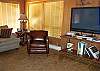 Upstairs Living Room. Closed windows are view windows ... closed to block too much sunshine ... large flat screen TV