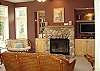 Wood Burning Fireplace with River Rock