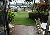You could spend a good bit of your time right here on the lanai.  The plantings keep it feeling private, yet you can see the pool, the ocean beyond, and watch the weather tease the distant mountains.