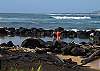 This keiki (children's) pool uses volcanic boulders to block the rough seas.  Lots of "big people" use this pool with or without keiki.
