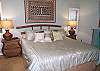 Bedroom with comfortable king bed.