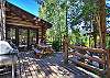 Secluded deck equipped with seating and gas grill - Bear Lodge Breckenridge Vacation Rental 