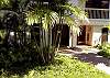 The walkway and entry to the condo