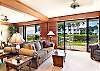 The living room and lanai