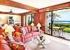 The ocean front living room and lanai