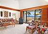 Spacious rooms with cathedral ceiling, koa wood tables