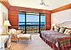 The master bedroom and ocean front view