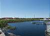 View of nature pond from upper level balcony.