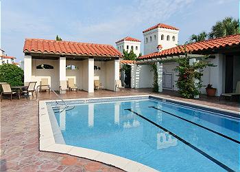 Pool with cabana
