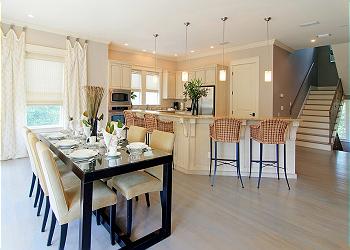 Dining with view of kitchen