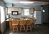 Kitchen with 4 chair bar.