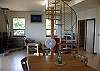Living Room & Dining Room with Wood Stove