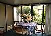 Sunroom with sleeper sofa