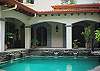 Pool and courtyard at Villa Antigua luxury vacation rental home in south Jaco beach, Costa Rica
