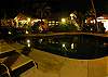 Night view of Casa Milagro and pool area beachfront vacation rental villa in Jaco, Costa Rica