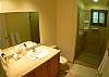 Bathroom 2 with shower with tempered glass at Del Mar 5N vacation rental condo at Los Suenos Resort & Marina, Playa Herradura, Costa Rica