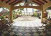 Entrance porch to main house at Casa Milagro beachfront vacation rental house in Jaco, Costa Rica