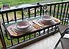 Fold down table on balcony at Jaco Bay 4701 vacation rental condominiums at Jaco Bay in Jacobeach