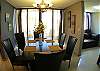 Dining table for 6 and balcony with view of the pool area at Costa Linda 3-20 vacation rental condominium Jaco Costa Rica