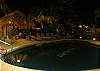 Pool and Gazebo seen at night (gazebo has lighting) at Casa Milagro beachfront vacation rental villa in Jaco, Costa Rica