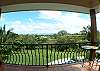 View of the garden, pool and Pacific ocean from the second bedroom at  Villa Oceana vacation rental home in Esterillos, Costa Rica, half way between Jaco and Manuel Antonio.