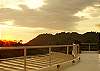 Roof top terrace during sunset at Casa Infinito luxury vacation rental home at Valle Perdido in Playa Hermosa, Costa Rica