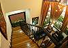 View from the top of the wood floored stairs La Flor del Paraiso vacation rental home at La Flor beachfront gated community on the North side of Jaco beach Costa Rica