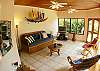 Living area with TV and DVD of Casa de Somers beachfront house in Esterillos, Costa Rica