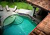 Pool seen from second floor at Villa Antigua luxury vacation rental home in south Jaco beach, Costa Rica