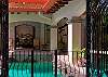 Pool seen from living room at Villa Antigua luxury vacation rental home in south Jaco beach, Costa Rica