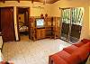 Living area upstairs with TV and DVD player, at Casa Miguel vacation rental house in Jaco, Costa Rica, 8 minutes walking distance to beach and main street.